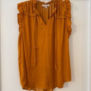 Elegant Mustard Ruffle Blouse
